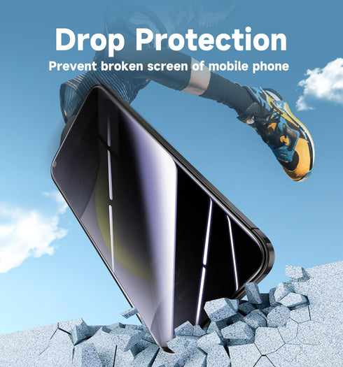 MAGIC JOHN 2 Pack for Samsung Galaxy S24 Plus/ S24+ Privacy Glass Screen Protector 6.7 inch, Anti-spy Tempered Glass Film, Auto Dust-Elimination I...
