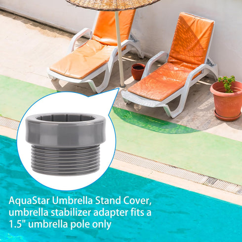 4pcs Pool Umbrella Stabilizer Adapter, Threaded Umbrella Stand Adapter Plastic Pool Umbrella Sleeve Umbrella Pole Insert Stabilizer Only for Aquas...