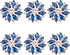 FINGERINSPIRE 6PCS 26.5MM Flower Brass Rhinestone Shank Buttons Montana Blue Color Sew On Buttons with 1-Hole and Flat Back, Fashion Claw Rhinesto...