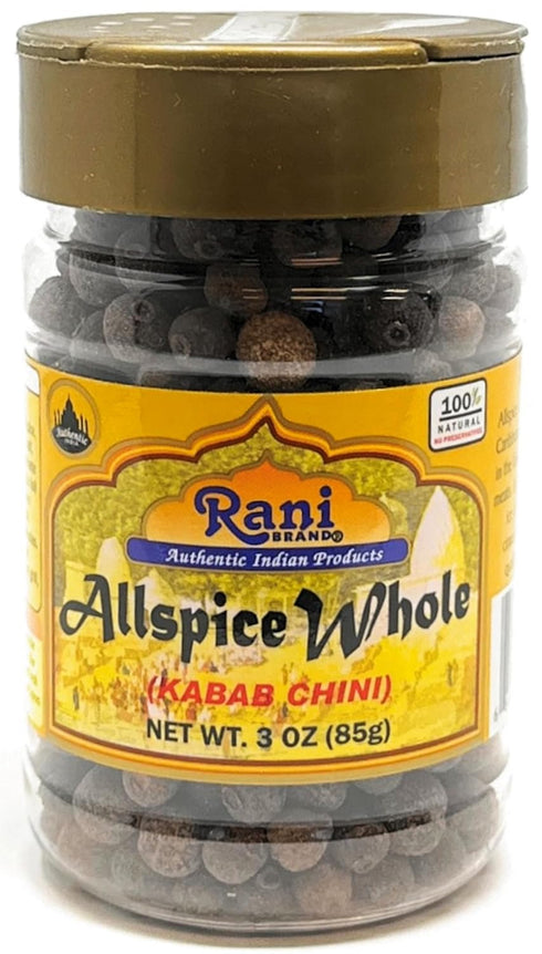 Rani Allspice (Kabab Chini) Whole Spice 3oz (85g) PET Jar ~ All Natural | Vegan | Gluten Friendly | NON-GMO | Indian Origin...