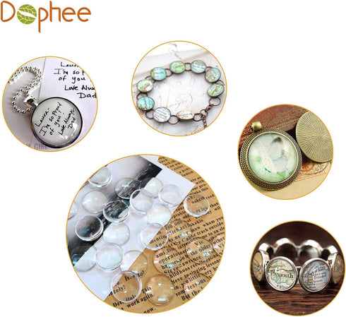 Glass Cabochons Dome Tiles, 40PCS 25mm, Thickness 6.2mm, Clear Round Flat Back Dome Cabochons Set for DIY Craft Photo Charms, Cameo Pendants, Ring...