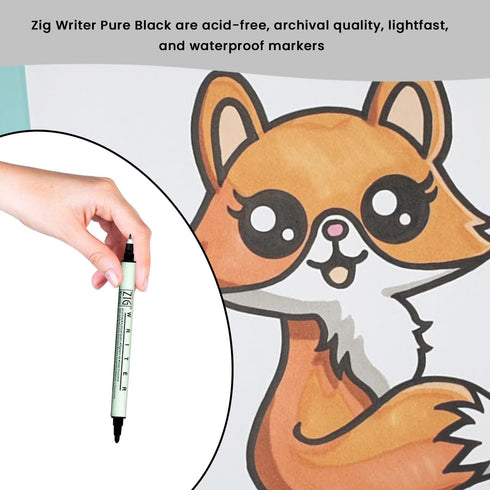 ZIG Memory System Writer Marker 010 Pure Black | Dual-Tip (0.5mm & 1.2mm) for Scrapbooking, Journaling, and Cardmaking | Acid-Free and Fade-Proof ...
