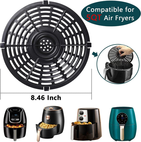 Air Fryer Replacement Grill Pan For Power Dash Chefman 5QT Air Fryers Crisper Plate,Air fryer Grill Plate,Non-Stick Fry Coating Pan,Dishwasher Saf...
