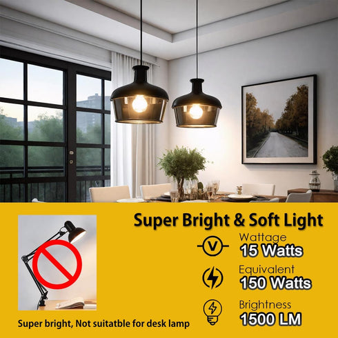 ILC G120 LED Large Globe Light Bulbs 15W, Work with Alexa, ? 4.72 inch, 150W Equivatlent, Color Temprature Turnable 2700K-6000K, CRI>95+, E26 Base...