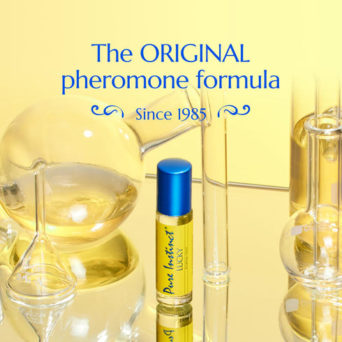 Pure Instinct LUCKY Roll-On The Original Pheromone Infused Body Oil Perfume Fragrance EdP Parfum - For Her Women - TSA Ready 0.34 fl oz...