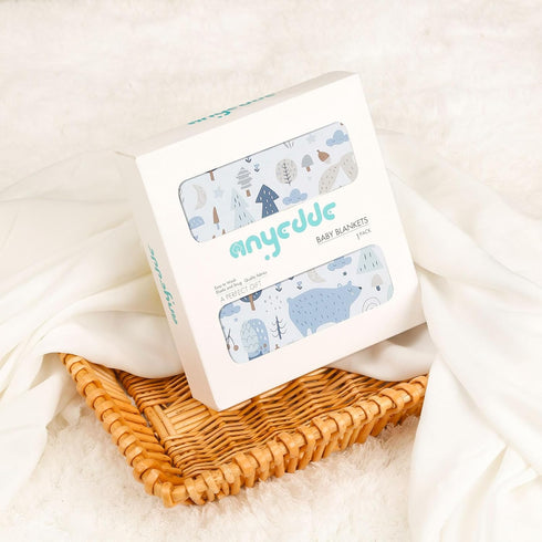 Baby Blankets for Unisex Boys Girls - Super Soft Arctic Forest Nursery Minky Blankets with Muslin Cotton Front and Dotted Fleece Backing, Printed ...