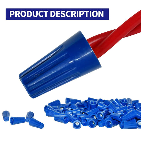 Eagles 100Pcs Twist on Wire Connectors - Blue #20 - #18 AWG Wire Cap Bulk with Spring Inserted, Easy Screw on Electrical Caps...
