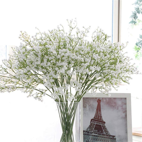 9 Pack Real Touch Artificial Baby's Breath Flowers - 21" Bendable Stems for Wedding Bouquets, Home Centerpieces & Outdoor Decor (Waterproof, Dustp...