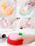 Cute Fruit Style Dish Towels, Kitchen Tool Washing Cleaning Sponge Cloth, Strong Decontamination Scouring Towels, 4PCS (the styles and colors will...