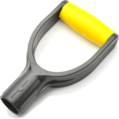 MroMax Shovel D Grip Handle, 1-1/4" Inner Diameter 32mm PVC Spade Snow Shovel Replacement Handle Garden Accessories for Digging Raking Tool Yellow...
