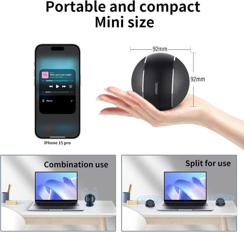 Portable Bluetooth Speaker - 360°HD Sound, Bluetooth 5.3,/TWS Stereo Sound/Magnetic for Speaker/Great bass quality/15H Playtime/TWS Pairing/for Ho...