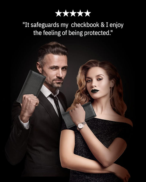 Access Denied Genuine Leather Checkbook Cover For Women & Men - Checkbook Holder For Duplicate Checks Card Wallet RFID...