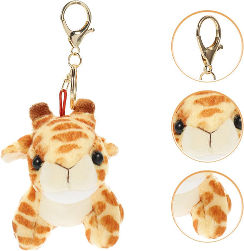 Toyvian Giraffe Keychains Plush Animals Keyring Stuffed Pet Animals Keychain Charm Handbag Pendant for Bag Purse Wallet...