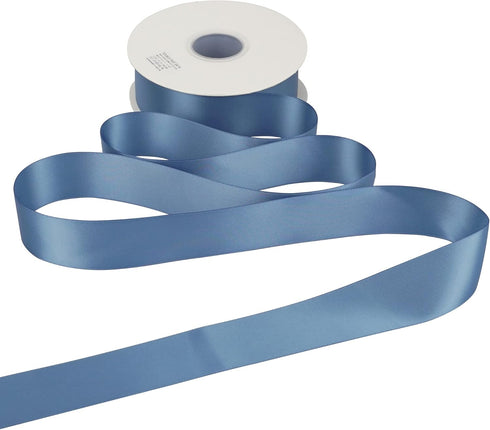 HUIHUANG 1-1/2 inch Double Face Satin Ribbon, Polyester Satin Smoke Blue Ribbon 50 Yards Per Roll for Gift Wrapping Bows Making Floral Bouquet Wed...