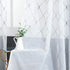 Top Finel Short Sheer Curtains 45 Inch Length for Bathroom,Privacy White and Gray Embroidered Diamond Grommet Window Treatments Curtains for Livin...