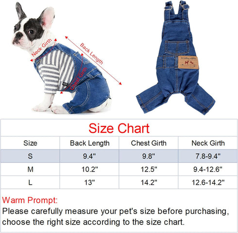 1 Piece of Dog Denim Shirts Puppy Jean Jacket Sling Jumpsuit Costumes Pet Jean Overalls Dog Pants Outfits for Small Puppy Cat Pets (Blue, Small)...