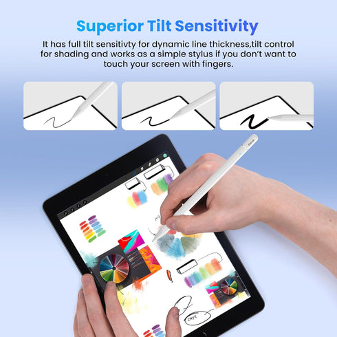 Stylus for iPad 10th Generation, 8 Mins Charge use 12hrs for iPad Pencil 1st Generation,Palm Rejection for iPad 2nd Generation Compatible for iPad...