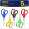 Scissors Set of 5-Pack, 8" Scissors All Purpose Comfort-Grip Handles Sharp Scissors for Office Home School Craft Sewing Fabric Supplies, High/Midd...