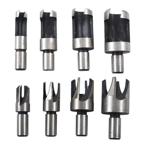 8-Pack Wood Hole Plug Cutter Set, High Carbon Steel Cutting Tools Cork Dowel Shank Drill Bit Knife, Fit for Woodworking Hole Saw Cutting 6MM 10MM ...
