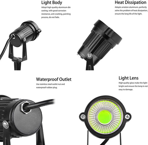 Outdoor Landscape Lighting - 5W LED Outdoor Spot Lights Uplighting Indoor Outdoor Spot Lights Garden Light Landscape Lights for Yard Garden House ...