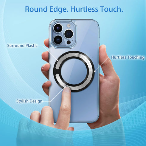 4PCS Magsafe Ring for Magsafe, Magnet Adapter, Magsafe Sticker with 3M Adhesive, Black Metal Loop for Wireless Charger/Card Wallet/Car Mount/Batte...