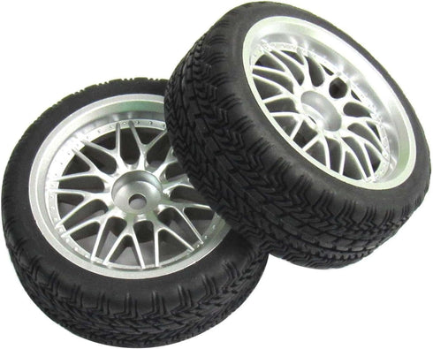 12mm Hub Wheel Rims Rubber Tires for RC 1/10 on-Road Touring Racing Car A for RC 1: 10 on-Road Racing car, Drift, Touring car (4pcs)...