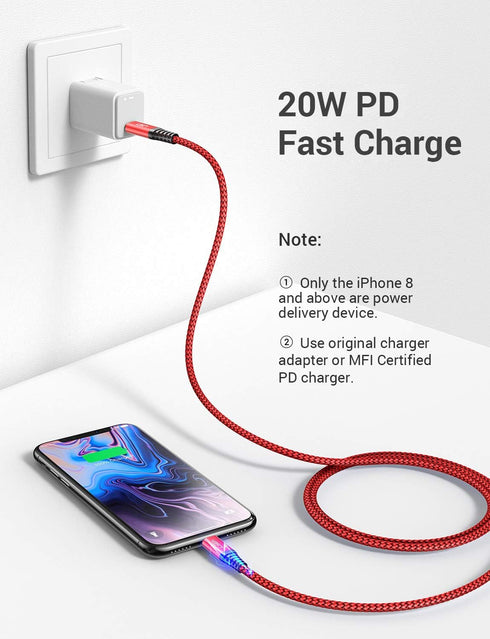 LISEN 20W USB C to Lightning Cable 3FT, iPhone Charge Cable Fast Power Delivery Charging Cable Compatible with iPhone 12/11/11 Pro/11 Pro Max/X/XS...