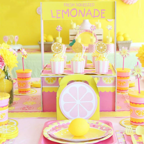 Oskal 24Pcs Glitter Lemon Cupcake Toppers Fruits Theme Party, Lemonade Party Decor, Summer Cupcake Toppers, Main Squeeze Party Decorations Tutti F...