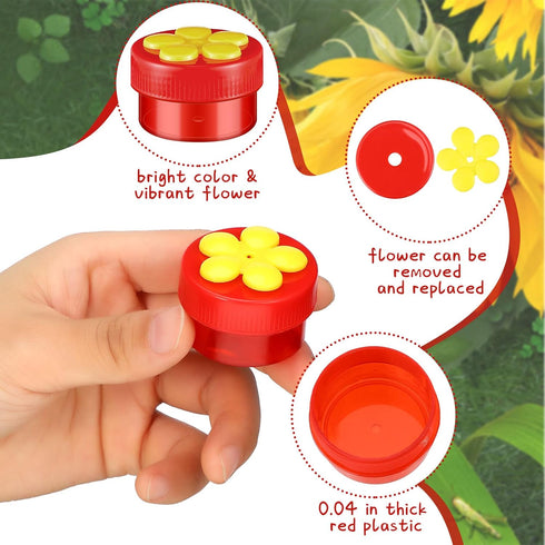 8 Packs Handheld Hummingbird Feeders Window Hummingbird Feeder with Perch Plastic Flower Finger Hummingbird Feeder Mini Hand Feeding Tools for Out...