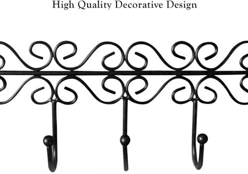Huji Sturdy Over The Door 5 Hooks Clothes Hanger for Coats Hats Belts Organization Storage for Office or Home (1 Pack, Over The Door Hanger)...