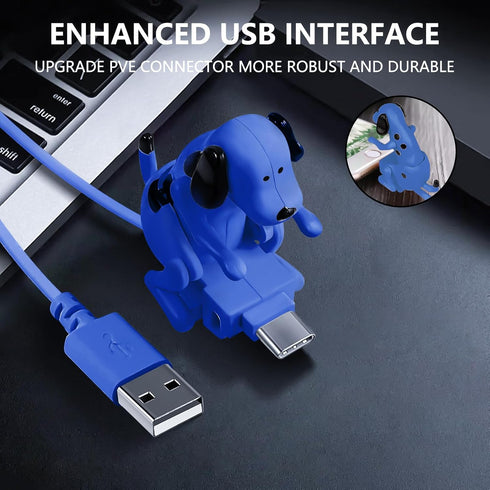 Funny Dog Fast Charger Cable - Dog Charging Cable,Portable Stray Dog Charging Cable,Dog Toy Smartphone USB Cable Charger,for iPhone Type-C Various...