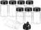 PATIKIL 1oz Plastic Spice Jars with Shaker Lids, 8 Pcs Refillable Empty Seasoning Containers Bottle with Black Cap for Storing Spice Salt Herbs Se...