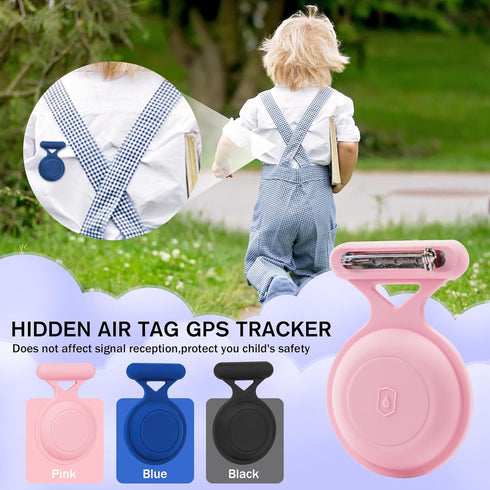 Airtag Holder for Kids Hidden,4 Pack AirTag Waterproof Holder with 3M Adhesive Sticker,Soft Silicone Air Tag. Holder Kids with Pin is,Suitable for...