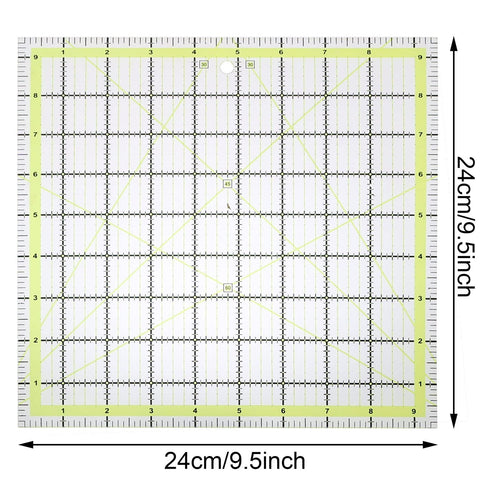 9.5 x 9.5Inch Quilting Ruler Square Non-Slip Acrylic Quilting Rulerfor Quilting, Sewing and DIY Crafts Fabric Cutting Ruler...