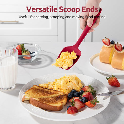 U-Taste Silicone Spoon Spatula Set: 480ºF Heat Resistant Food Grade Flexible Rubber Spoonula, Nonstick Cooking Mixing Scooping Kitchen Baking Scra...