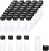 PATIKIL 5ml Essential Oil Bottles, 50 Pack Clear Glass Bottles with Orifice Reducer Sample Vial Screw Cap Storage Vials Container Style 1, Black...