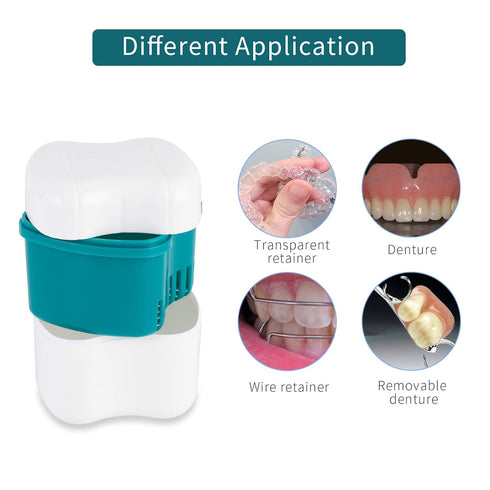 Annhua Retainer Cleaning Case Partial Denture Case, Large Retainer Cleaner Case with Strainer, ABS Travel Denture Cups for Soaking Dentures and Fa...