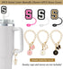 ?3 +3) Nuozme Straw Cover Compatible with Stanley Tumbler Cup 3PCS Letter Straw Caps Toppers with 3 Initial Butterfly Charms Name ID For Stanley 3...