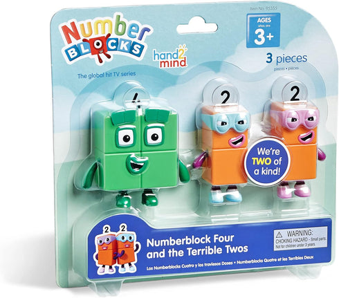 hand2mind Numberblock Four and The Terrible Twos, Cartoon Action Figure Set, Toy Figures, Play Figure Playsets, Small Figurines for Kids, Number T...