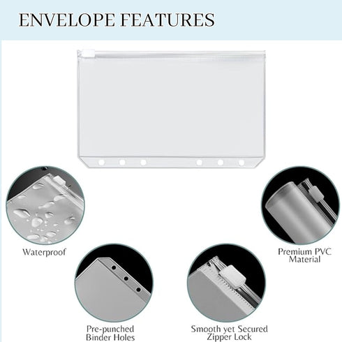 Budget Binder With Zipper Envelopes - A6 Budget Binder Wallet, Bulk Cash Envelope & Budget Planner Expense Sheets, Money saving binder Budget Book...