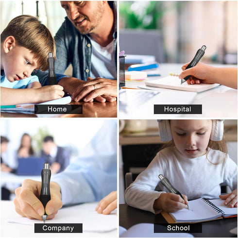 2pcs Big Fat Pens with 12 Refills, Smooth Writing Big Fat Pens Thick Pens Writing Aids Weighted and Hands Wide Grip Pens For Hand Tremors (Black)...