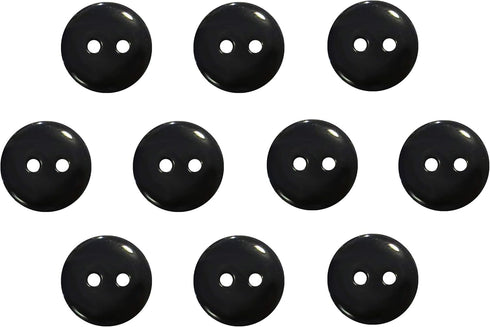 Buttons 1/2 Inch (1/2”) 2 Hole 10 Pieces - White Black Clear Pearl - Sewing Crafts Replacement Button - Perfect for Crafts, Coats, Shirts, Pants, ...