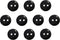 Buttons 1/2 Inch (1/2”) 2 Hole 10 Pieces - White Black Clear Pearl - Sewing Crafts Replacement Button - Perfect for Crafts, Coats, Shirts, Pants, ...
