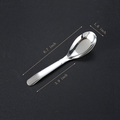 Asian Soup Spoons Chinese Soup Spoons Stainless Steel Spoons, Thick Heavy Stainless Steel Soup Spoons Table Spoons Dinner Spoons Flat Square Spoon...