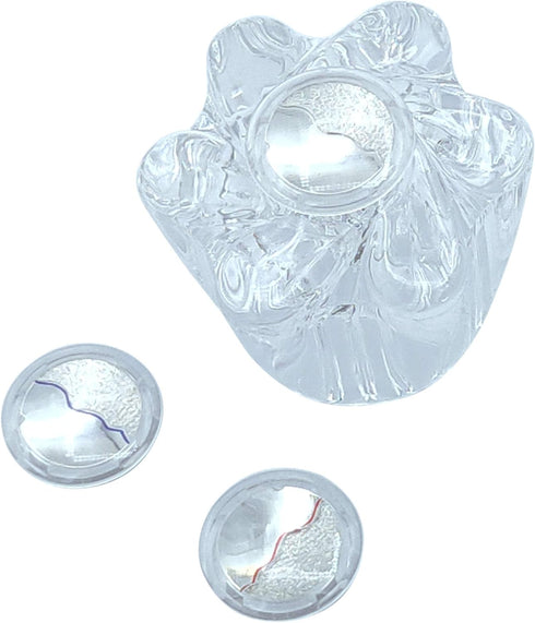 Bathtub and Shower 1 Piece Petal Faucet Knob Replacement Trim Kit with 3 Piece Button Set of Hot, Cold, and Diverter, Clear Acrylic...