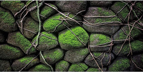 AWERT 36x18 inches Stone Aquarium Background Rock Fish Tank Background Rocky Terrarium Background Vinyl...