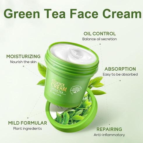 Face Care Set for Women, Green Tea Skin Care Set, 7Pcs Skin Care Products with Toner, Serum, Face Cream, Eye Cream Cleanser, Sleep Mask, Moisturiz...