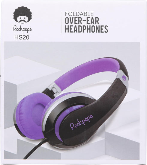 rockpapa HS20 Wired Kids Headphones for School, Foldable Lightweight Boy Girl Headphones with Microphone & 3.5mm Jack for 3-15 Year Old for Airpla...