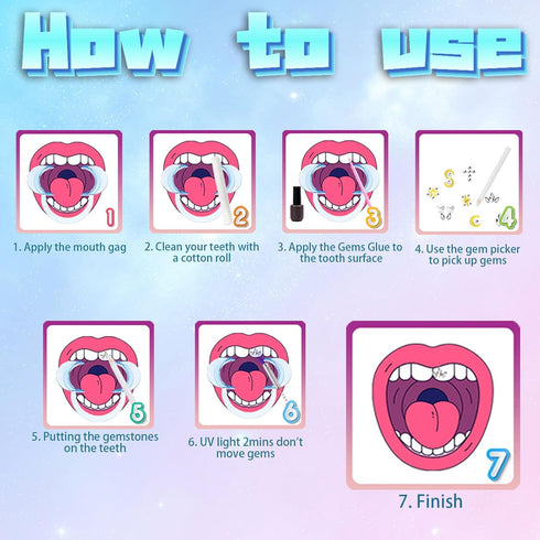 Tooth Gems Kit Fashionable, DIY Teeth Jewelry with Shiny Crystals, Tooth Gems Decoration Starter Kit, Teeth Gems Kit, gold and silver...