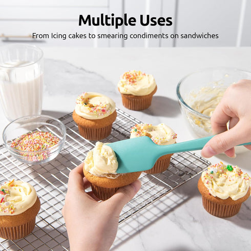 U-Taste Silicone Baking Spatula Set: 600ºF High Heat Resistant, Food Grade Flexible Rubber Kitchen Cooking Mixing Scraper, Food Grade Seamless Ute...